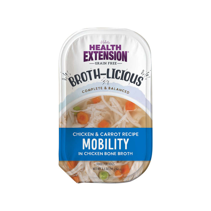 Broth - Licious in Bone Broth - Healthy Belly Recipe Dog Food, 3.5 oz Tray - HE26 - 3.5 oz - Chicken & Carrots in Bone Broth - Mobility Recipe - 4