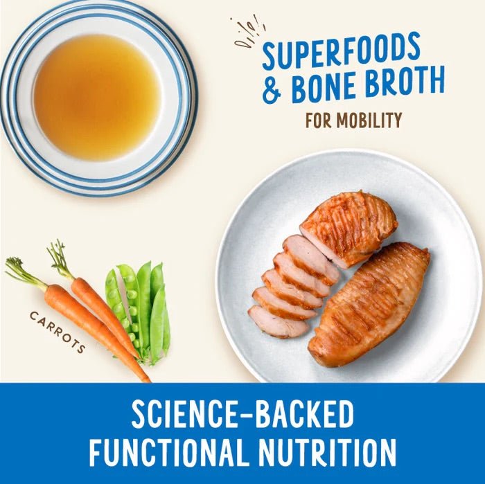 Broth - Licious in Bone Broth - Healthy Belly Recipe Dog Food, 3.5 oz Tray - HE26 - 3.5 oz - Chicken & Carrots in Bone Broth - Mobility Recipe - 6