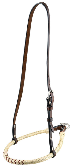 Buffalo Leather Rolled Rawhide Noseband for Horses with Stainless Steel Hardware
