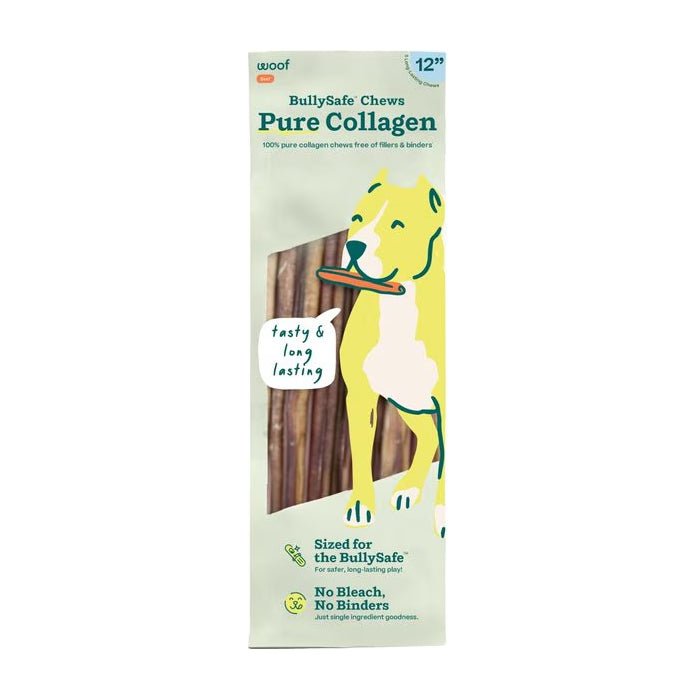 BullySafe Chews - Pure Collagen Chews Dog Chews – Long Lasting, Single Ingredient, Joint Support - WO2AN - 12"L - 5 pk - 7