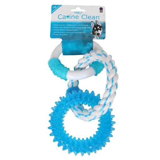 Canine Clean 3 Ring Peppermint Dental Chew Toy for Medium & Large Dogs - MR1CA - 2