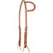 Cashel Antiqued Leaf Tooled Leather Slip Ear Headstall - QL1N7 - Brown - 1