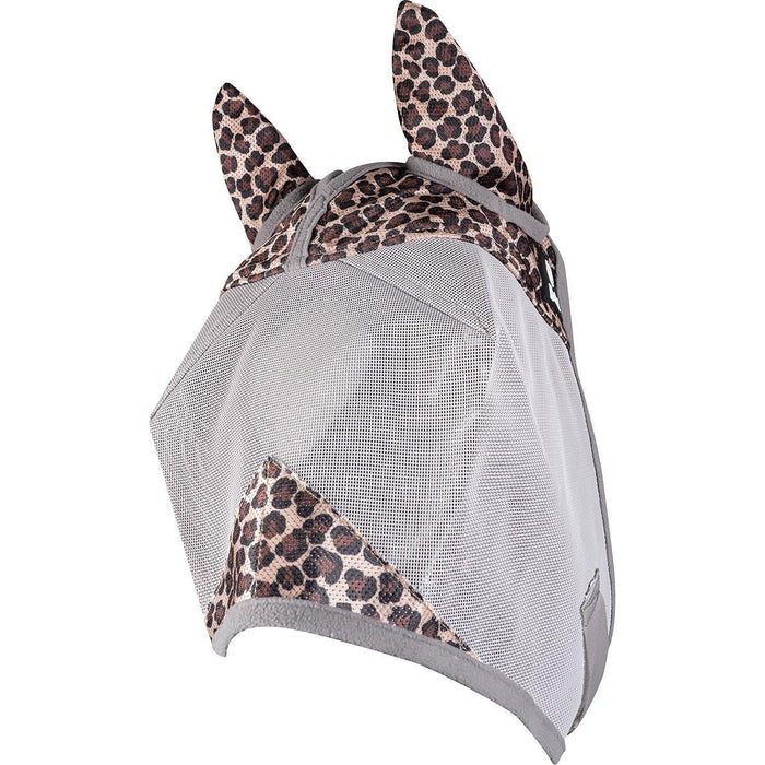 Cashel Crusader Fly Mask with Ears for Horses, Durable Micromesh UV Protection - QL1GR - Weanling - Leopard - 2