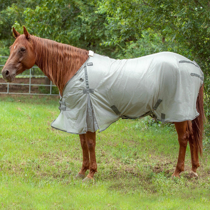 Cashel Economy Standard Neck Fly Sheet for Horses – Lightweight, UV & Insect Protection - QLB8 - Grey - 74" - 76" - 1