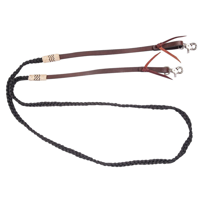 Cashel Flat Braid Leather Rein - QL1NC - Black - 1