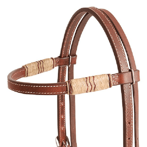 Cashel Rawhide Trim Browband Headstall - QL1FV - Brown - 2