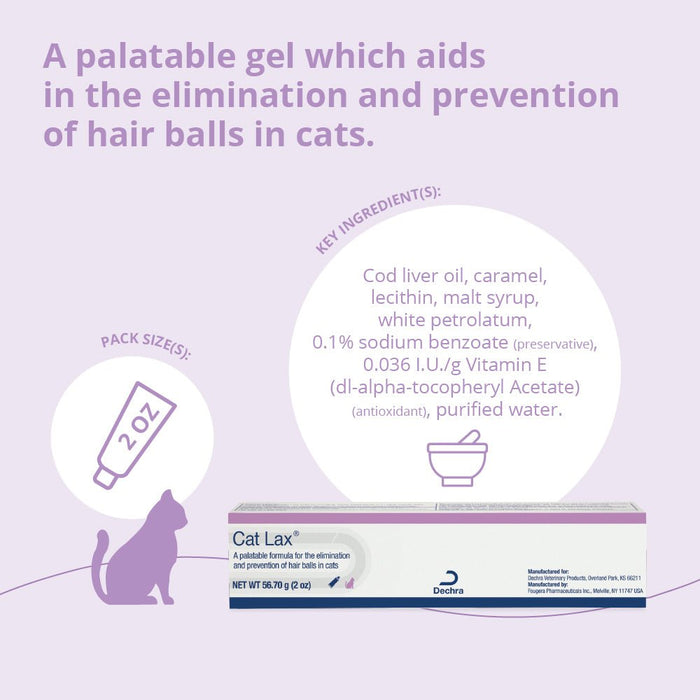 Cat Lax Hairball Gel for Cats, 2 oz - 009009 - 2 oz Tube - 3