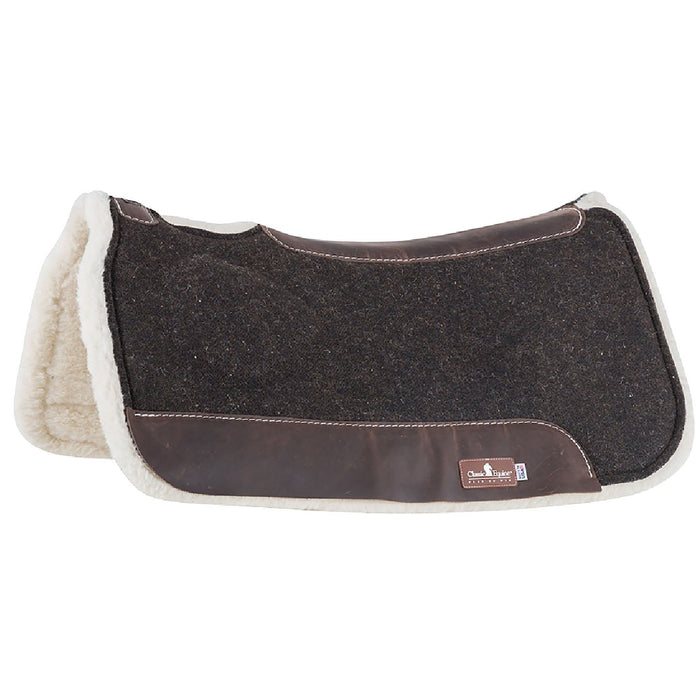 Classic Equine BioFit Correction Fleece Saddle Pad - CR1VC - Black with White Fleece - 30" x 32" - 1