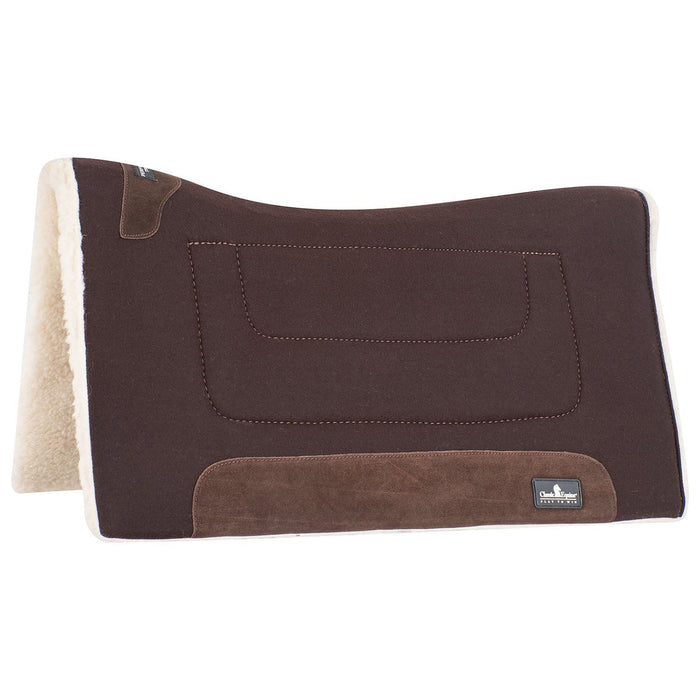 Classic Equine Performance Trainer Felt Top Saddle Pad - CR1VH - Coffee - 31" x 32" - 2