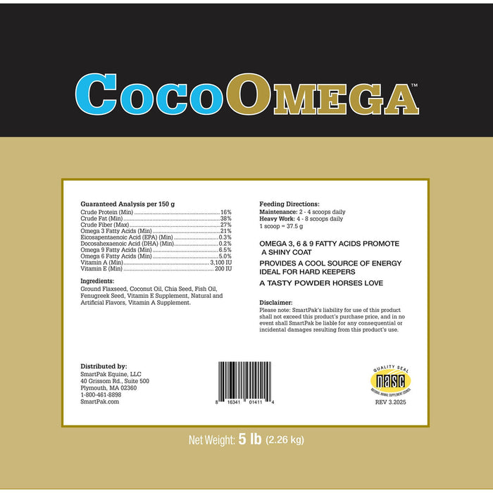CocoOmega, Omega Fatty Acid Supplement for Horses, Granular - SMAAS - 5 lbs - 2