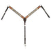 Cody Pro Blue & Beige Inlay Breast Collar with Floral Tooling - BUFW5 - Brown - Horse - 1