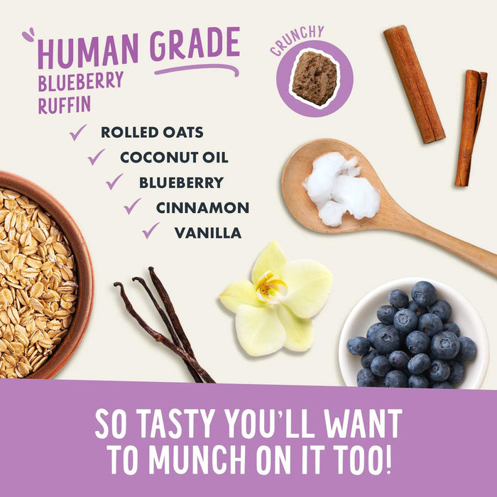 Crunchy Munchie Natural Treats for Dogs, 5 oz - HE2A3 - 5 oz - Blueberry Ruffin - 4