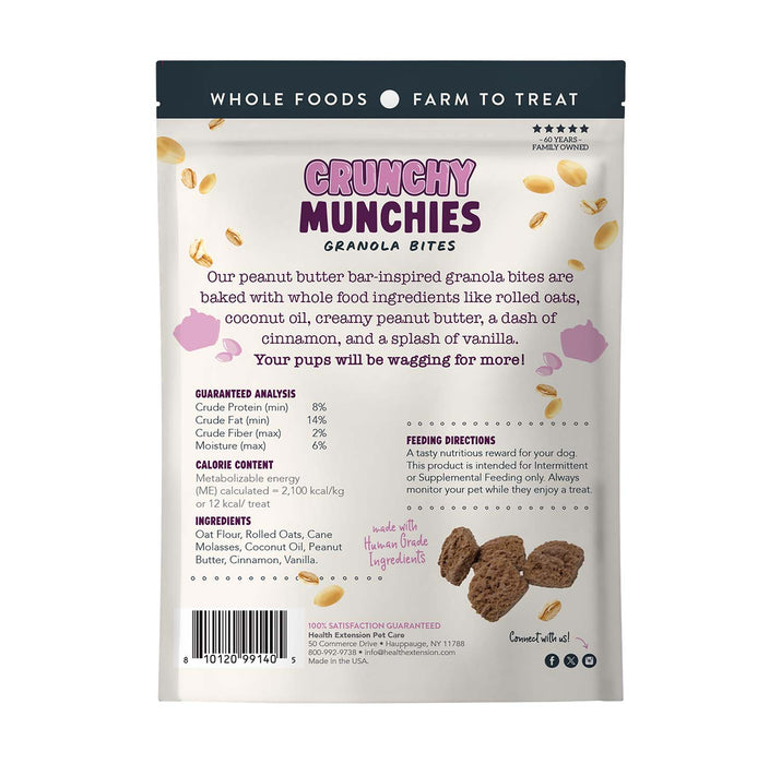 Crunchy Munchie Natural Treats for Dogs, 5 oz - HE2A5 - 5 oz - Peanutty Squares - 12