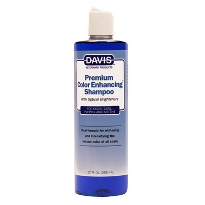 Davis Premium Color Enhancing Shampoo with Optical Brighteners – Whitening & Shine for Dogs, Cats, Puppies & Kittens – pH Balanced, Easy Rinse, Made in USA - DDMP - Blue - 12 oz - 1