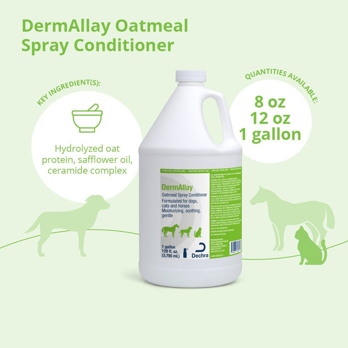 DermAllay Oatmeal Spray Conditioner – Anti - Itch, Leave - On Skin Relief for Dogs, Cats & Horses - 013DP-0019 - 1 Gallon Refill - 15