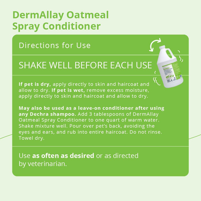 DermAllay Oatmeal Spray Conditioner – Anti - Itch, Leave - On Skin Relief for Dogs, Cats & Horses - 013DP-0019 - 1 Gallon Refill - 17