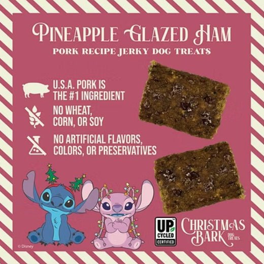 Disney Christmas Bark Jerky Dog Treats, 5 oz  Roast Beef, Turkey & Pineapple Flavors, Grain - Free, Healthy Soft Holiday Treats, Made in USA - PH3N - Pineapple Glazed Ham - 5 oz - 11