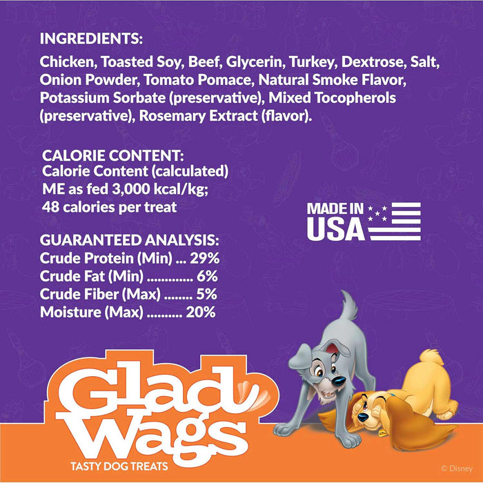 Disney Glad Wags Dog Treats  Chicken, Beef, Turkey & Pork Homestyle Jerky, Grain - Free, 12 oz, Made in USA - PH3R - Spaghetti & Meatballs - 12 oz - 5
