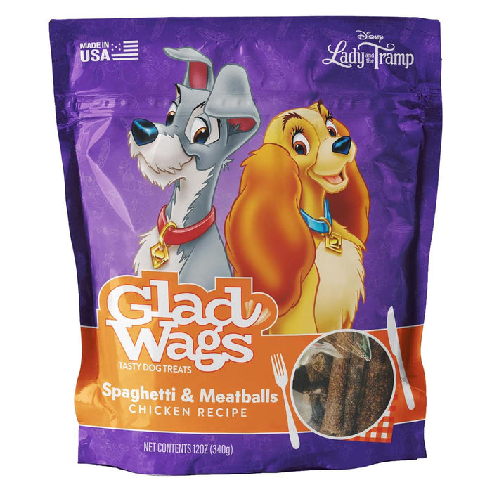Disney Glad Wags Dog Treats  Chicken, Beef, Turkey & Pork Homestyle Jerky, Grain - Free, 12 oz, Made in USA - PH3R - Spaghetti & Meatballs - 12 oz - 3