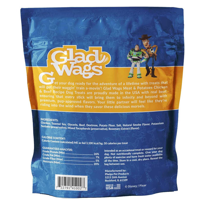 Disney Glad Wags Dog Treats  Chicken, Beef, Turkey & Pork Homestyle Jerky, Grain - Free, 12 oz, Made in USA - PH3S - Meat & Potatoes - 12 oz - 10
