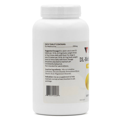 DL Methionine Tablets Urinary pH Support for Dogs & Cats - VB16 - 200mg - 1000ct - 2