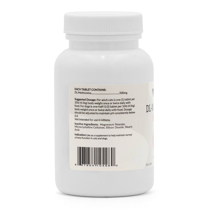 DL Methionine Tablets Urinary pH Support for Dogs & Cats - VB18 - 500mg - 150ct - 5