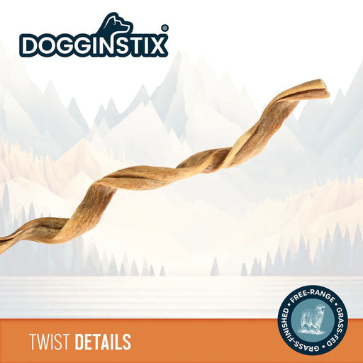 Dogginstix Braided Lamb Collagen Twist Dog Chew – Natural, Odor Free, Long Lasting - DG2Q - 12"L - Lamb - 1 ct - 2