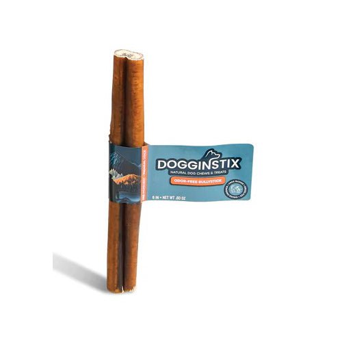 Dogginstix Bully Stick Dog Chew, All - Natural, Grass - Fed Beef, Odor - Free - DG2C - 6"L - Jumbo - 5