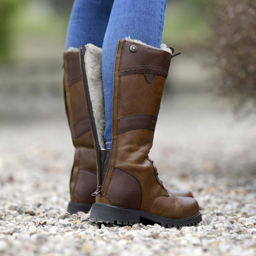 Dublin Ladies Yukon Tall Boots – Cozy Sherpa Fleece Tall Leather Boots - KOGAX - Brown - 7 - 2