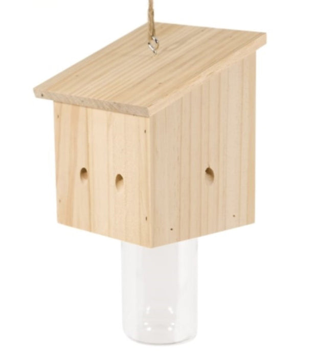 Durable Outdoor Carpenter Bee Trap – Pine Wood, Eco - Friendly, Hanging or Mounting, Multiple Styles - BBT7 - Pentroof - 3