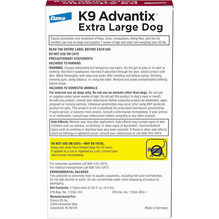 K9 Advantix Extra Large Dog 2pk  