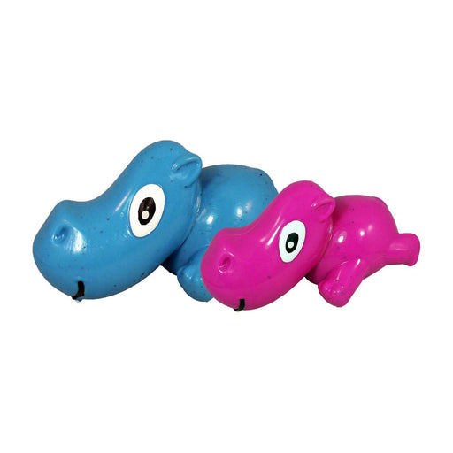 Ecolast Rubber Floating Hippo / Turtle Dog Toys, 1 ct - CD2BM - Hippo - Small - Blue - 1