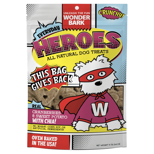 Everyday Heroes All Natural Crunchy Dog Treats – Healthy Grain - Free Small Batch Treats with Superfoods, Made in USA - WB2D - 5 oz - Heroes Cranberry + Sweet Potato - 2