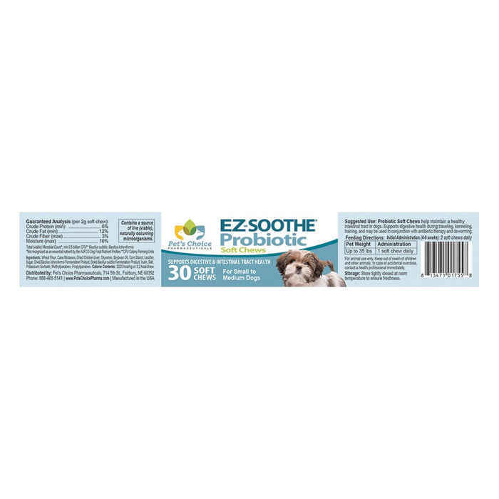 EZ - Soothe Probiotic Soft Chews, Small to Medium Dog, 30 ct - 015PC-01755 - Chicken - Jar - 7