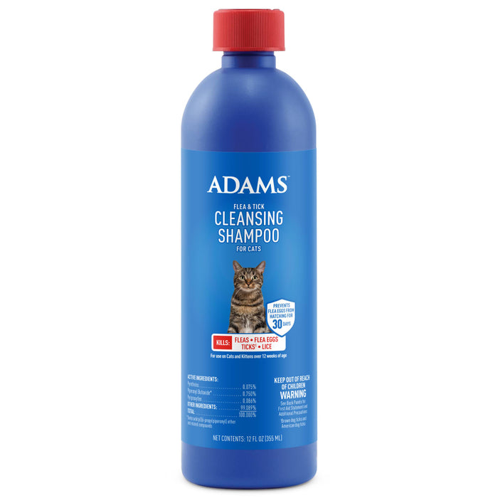 ADAMS Flea & Tick Cleansing Shampoo For Cats, 12 oz