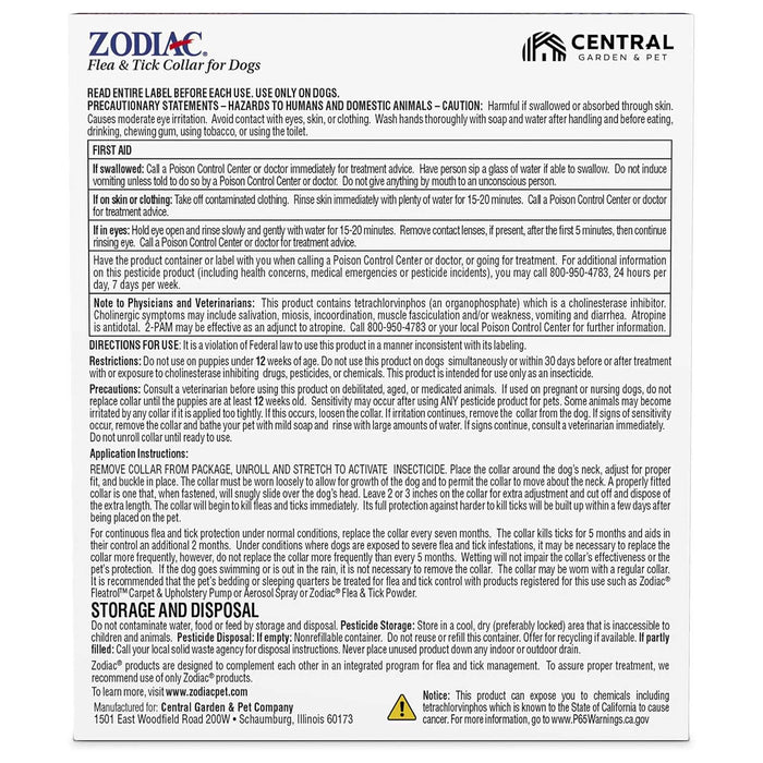 Zodiac Flea & Tick Collar for Dogs - 7 Months of Protection