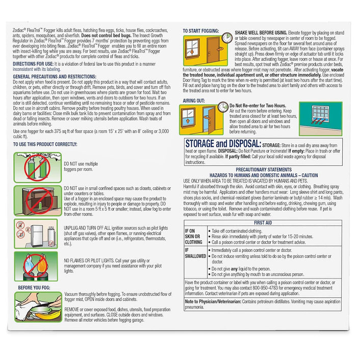 Zodiac Flea & Tick Room Fogger, 3 Pack of 3 oz Cans