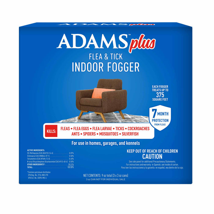Adams Plus Flea & Tick Indoor Fogger, 3-pk (3 oz each)