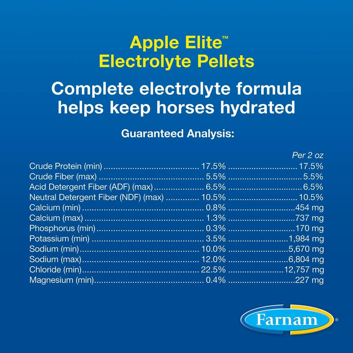 Farnam Apple Elite Electrolyte Pellets for Horses, 7.5 lbs, 40 Day Supply - FA9A - 7.5 lbs - 40 Day Supply - 8