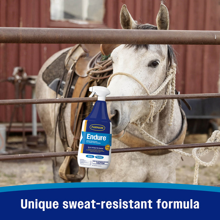 Farnam Endure Sweat - Resistant Fly Control Spray for Horses - FAEA - 32 oz - 7
