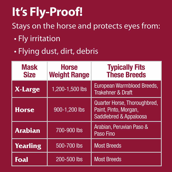 Farnam SuperMask II Classic Horse Fly Mask with Ears - FACX - Arabian - 10