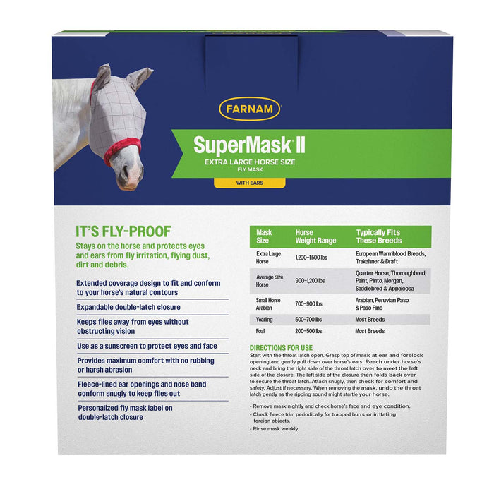 Farnam SuperMask II Classic Horse Fly Mask with Ears - FAC0 - Draft - 18
