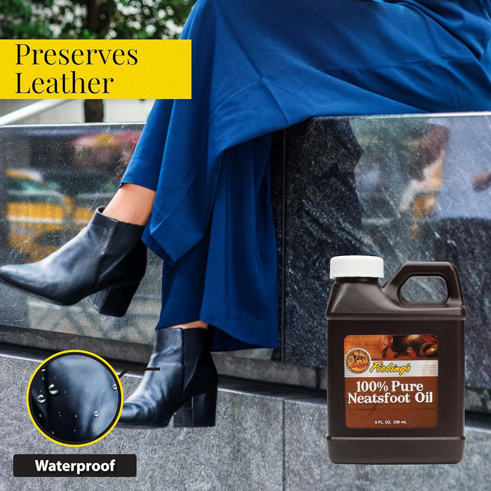 Fiebing’s 100% Pure Neatsfoot Oil – Leather Preserver & Conditioner - F1UK - 8 oz - 10