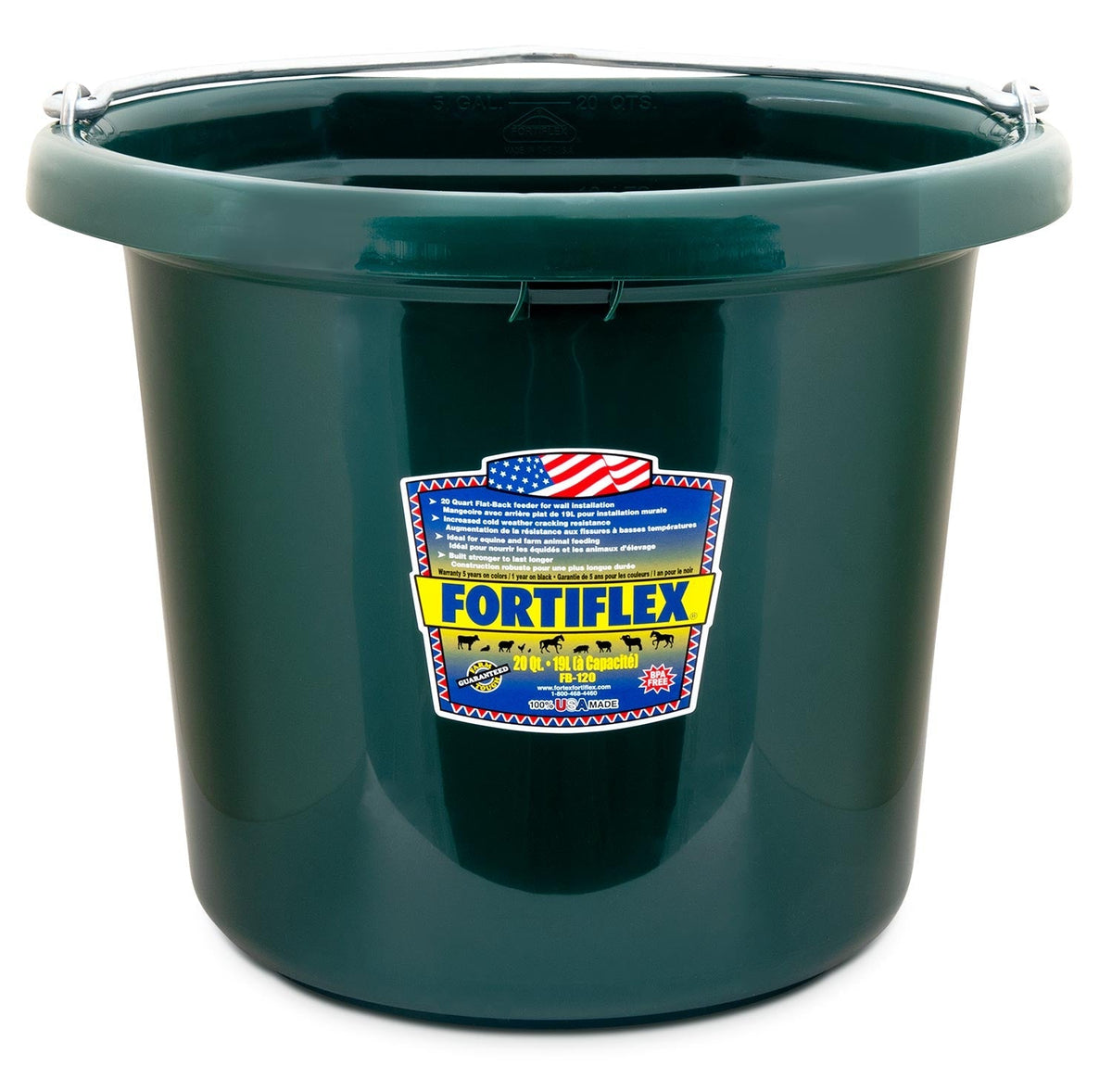 Fortiflex Flatback Bucket for Livestock, 5 Gallon — Lambert Vet Supplies