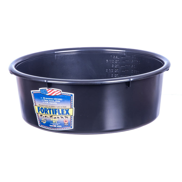 Fortiflex Plastic Mini Pan, 5 Qt - FXD1 - Black - 5 Quart - 5