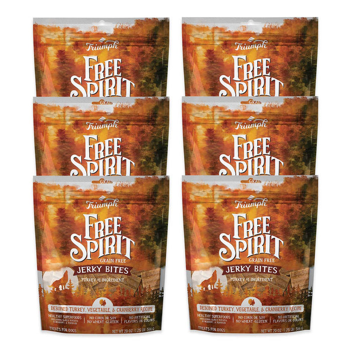 Free Spirit Deboned Jerky Bites Dog Treats, 20 oz - SUS4C-6PK - 20 oz - Turkey - 6 - 16