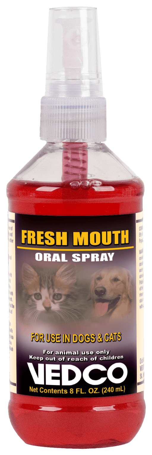 Fresh Mouth Oral Spray, 8 oz – Dental Care for Dogs & Cats, Peppermint Flavor - WVDP - 8 oz - 1