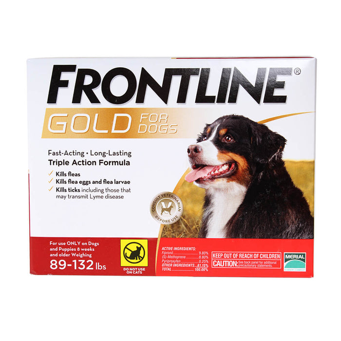Frontline Gold for Dogs - Flea & Tick Treatment, Monthly Topical Protection - 004FLTSPG-89-132-S - 89 - 132 lbs - 1 month - 22
