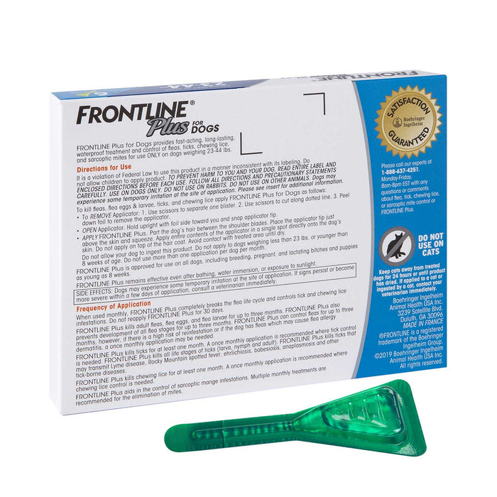 Frontline Plus for Dogs - WVFD - 6 pack - 23 - 44 lbs - 10