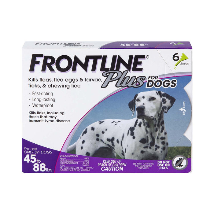 Frontline Plus for Dogs - WVFE - 6 pack - 45 - 88 lbs - 11
